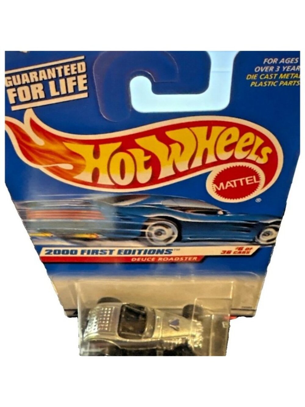 Vintage Die Cast Hot Wheels 2000 First Editions Deuce Roadster 066 Silver Car - Picture 3 of 5